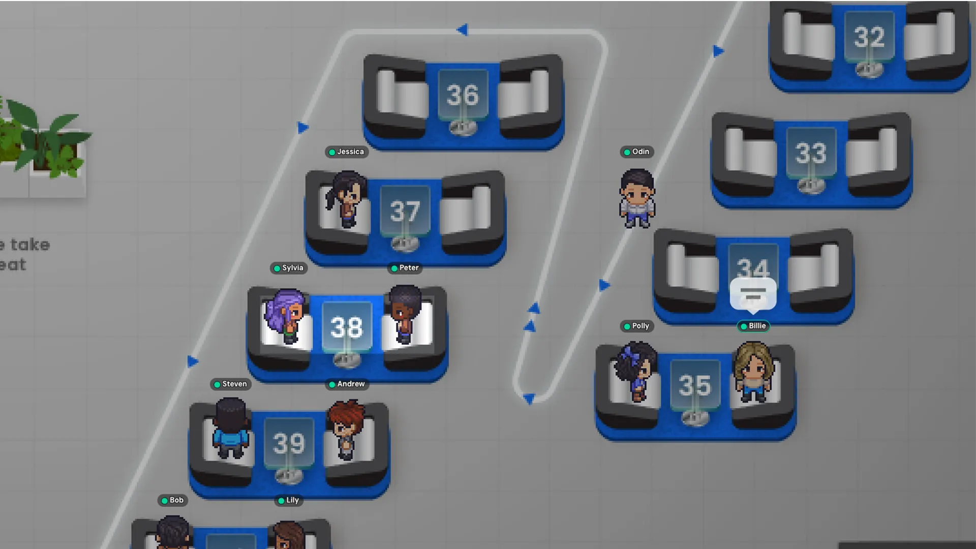 A screenshot of several people at a virtual speed networking event